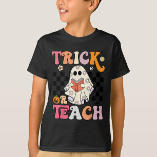 Camiseta Truque ou Ensine o Almoço do Halloween Retro Fanta