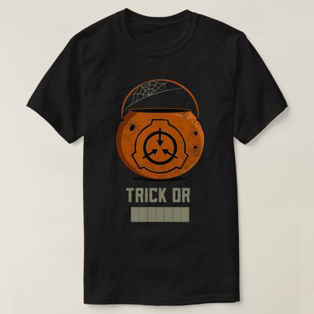 Camiseta Truque ou Redação, Crianças e Adultos do SCP Found (Frente do Design)
