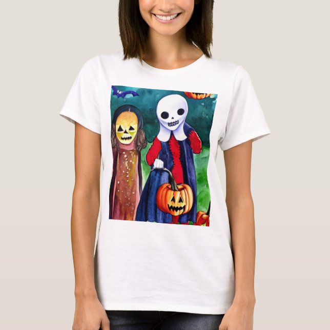 Camiseta Truque ou Tratadores de Halloween (Frente)