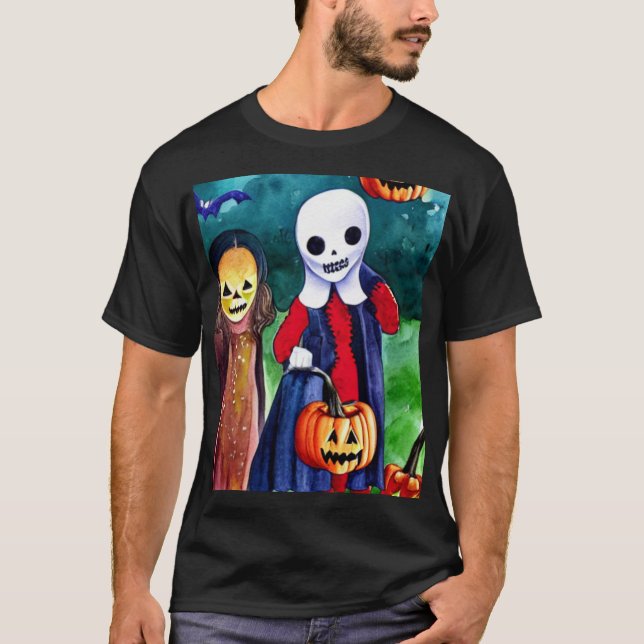 Camiseta Truque ou Tratadores de Halloween (Frente)