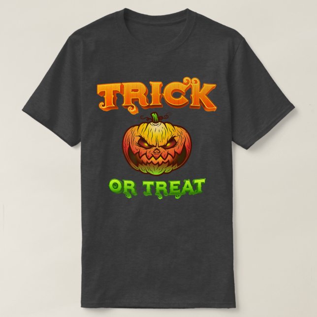 CAMISETA TRUQUE OU TRATAMENTO (Frente do Design)