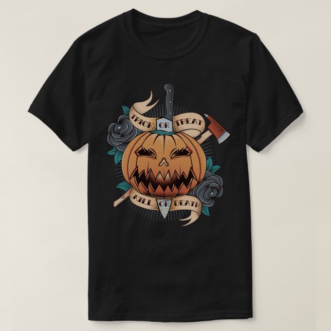 Camiseta Truque ou tratamento (Frente do Design)
