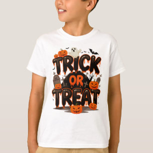 Camiseta Truque ou tratamento, Crianças no Dia das Bruxas