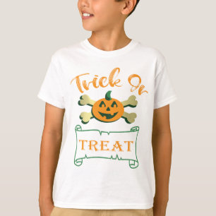 Camiseta Truque ou tratamento de abóbora de Dia das Bruxas