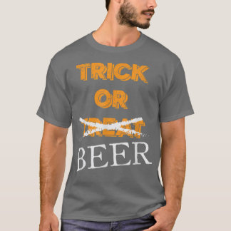 Camiseta Truque ou tratamento de Bebendo de cerveja