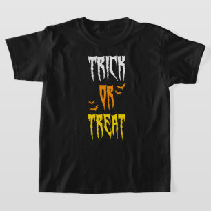 Camiseta truque ou tratamento de morcegos retro halloween
