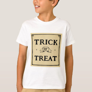 Camiseta truque ou tratamento de vintagem