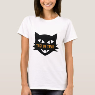 Camiseta Truque ou tratamento do Cat Halloween