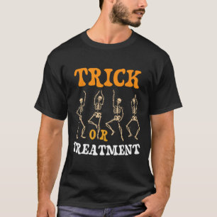 Camiseta Truque Ou Tratamento Terapêutica Física Esqueleto 