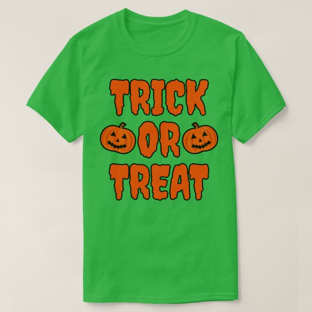 Camiseta Truque Ou Tratar 1 (Frente do Design)