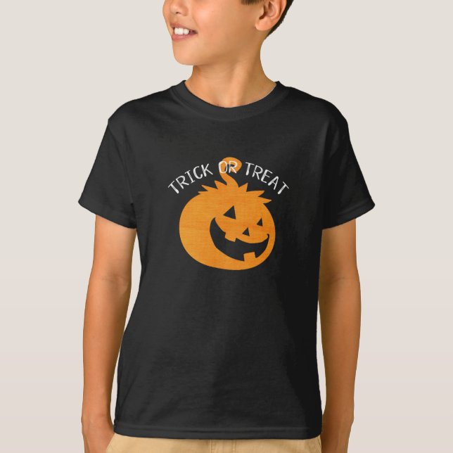 Camiseta Truque ou Tratar - Abóbora de Halloween (Frente)