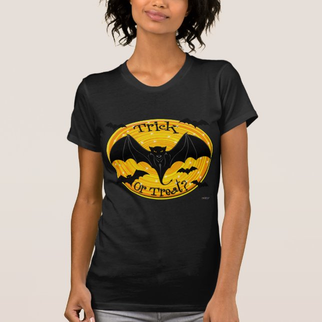 Camiseta Truque Ou Tratar? Bats Assustadores (Frente)