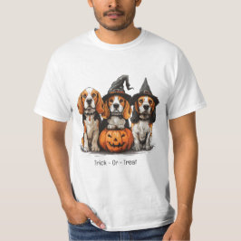 Camiseta Truque Ou Tratar Cães De Beagle Halloween