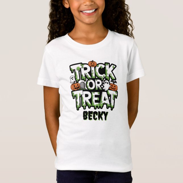Camiseta Truque ou Tratar Cute (Frente)