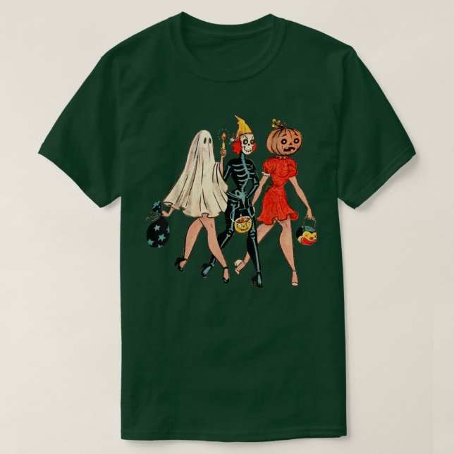 Camiseta Truque Ou Tratar, Halloween, Fantasma Spooky, Abób (Frente do Design)