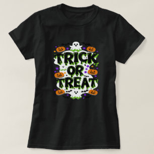 Camiseta truque ou trate o Dia das Bruxas
