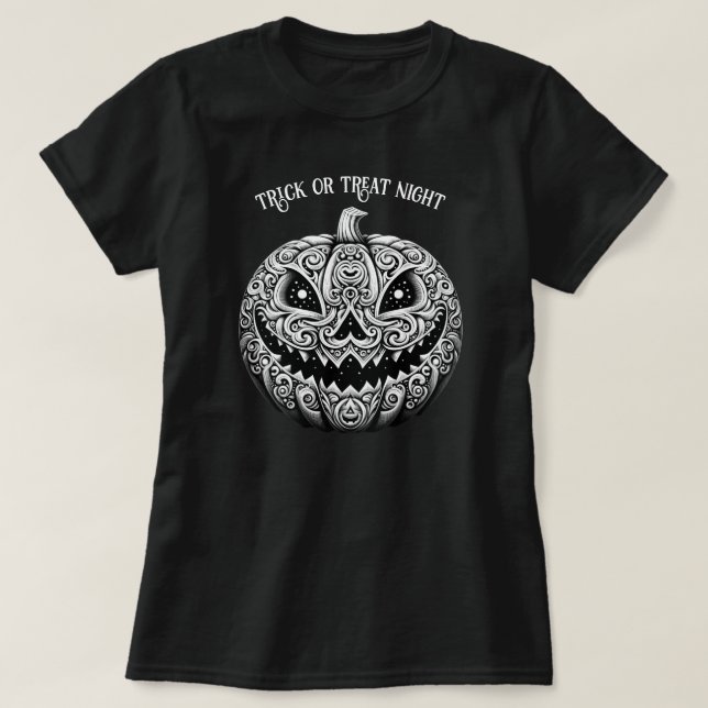 Camiseta Truque ou trato9 T-Shirt sanduíche de halloween (Frente do Design)
