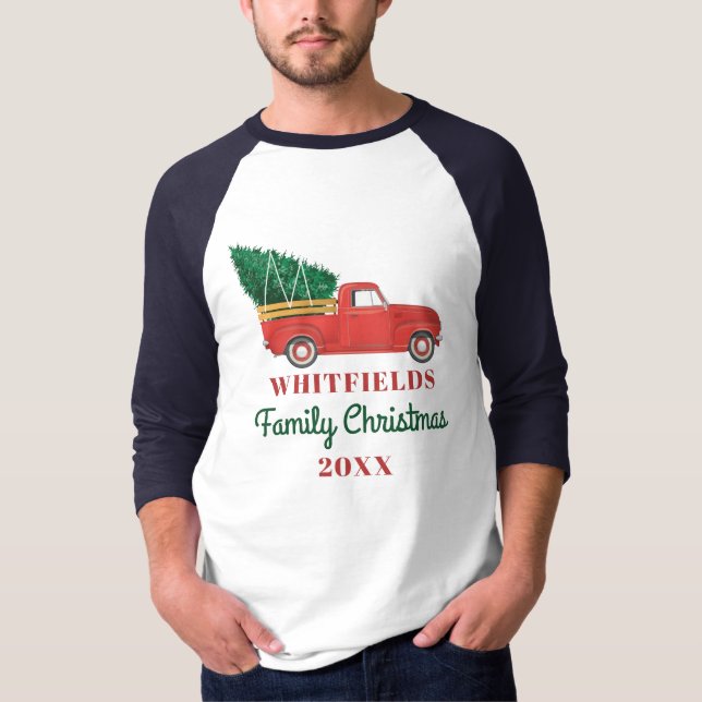 Camiseta Truque Vermelho da Reunião Familiar de Natal (Frente)