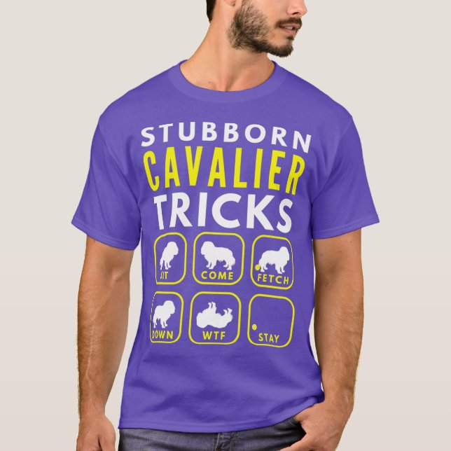 Camiseta Truques Cavalier Stubborn - Formação de cães (Frente)