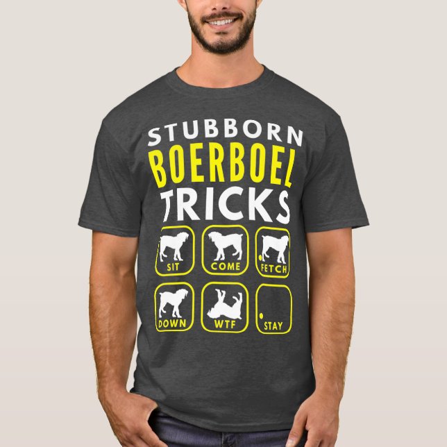 Camiseta Truques de Boerboel Stubborn - Prêmio de Formação  (Frente)