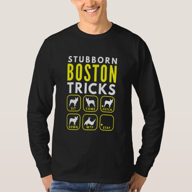 Camiseta Truques de Boston Stubborn - Formação de cães (Frente)
