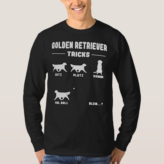 Camiseta Truques de cão Labrador do ouro (Frente)