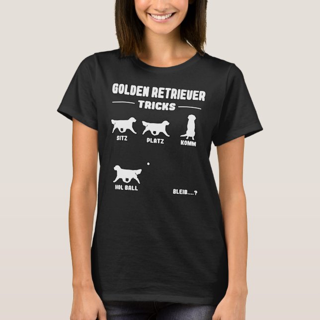 Camiseta Truques de cão Labrador do ouro (Frente)