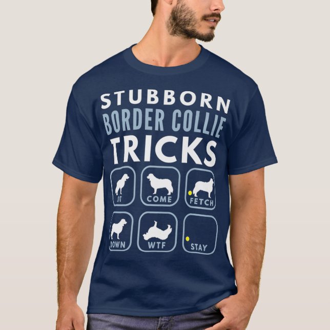 Camiseta Truques de Collie de Borda Tubêntrica - Formação d (Frente)