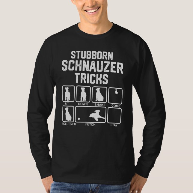 Camiseta Truques de Schnauzer Teimoso (Frente)