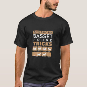 Camiseta Truques teimosos do Basset Hound raça de cão cacho