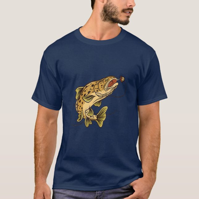 Camiseta Truta Água fresca de pesca Presente de Anglas de P (Frente)