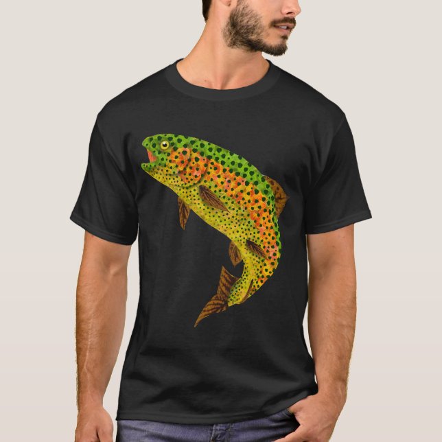 Camiseta Truta Arco-Íris Folha de Aspen 1 (Frente)
