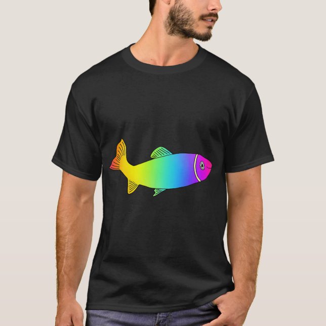 Camiseta TRUTA ARCO-ÍRIS - Peixe Fofo em Cores Vibrantes Ar (Frente)
