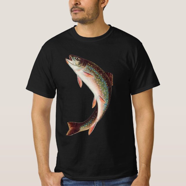 Camiseta Truta de Brook Pulseante por S.A. Kilbourne Peixe  (Frente)