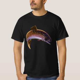 Camiseta Truta-de-riacho, Peixe, Pesca Esportiva Vintage Pe