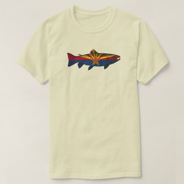 Camiseta Truta do sinalizador de Arizona de peixe (Frente do Design)