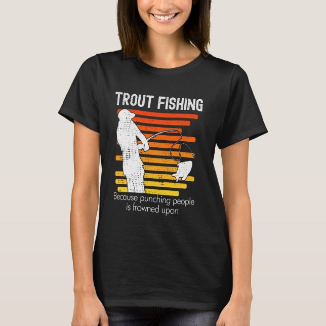 Camiseta Truta Engraçada Pesca Retro (Frente)