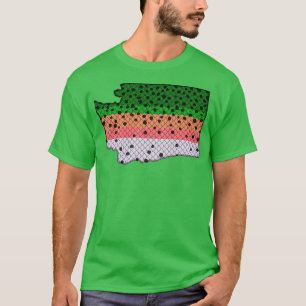 Camiseta Truta Pescaria Arco-Íris Padrão Washington Sta