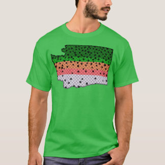 Camiseta Truta Pescaria Arco-Íris Padrão Washington Sta