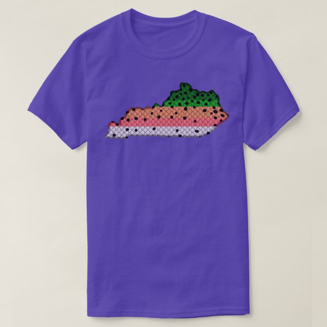 Camiseta Truta Pescaria Arco-Íris Patterno Kentucky (Frente do Design)