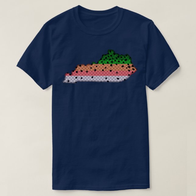 Camiseta Truta Pescaria Arco-Íris Patterno Kentucky (Frente do Design)