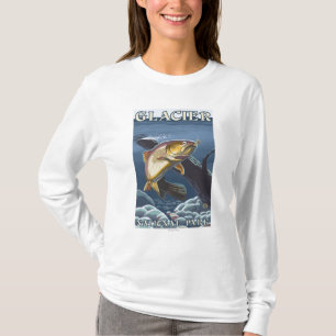 Camiseta Truta que pesca o secção transversal