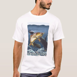 Camiseta Truta que pesca o secção transversal - Washington