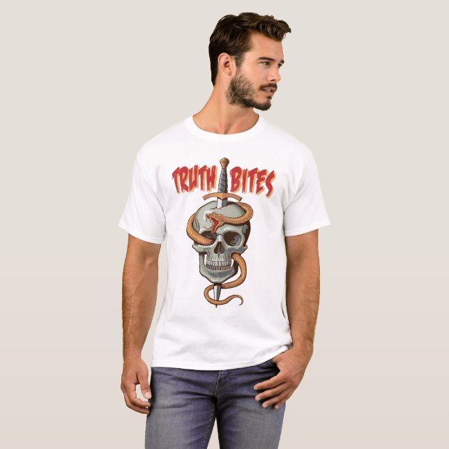Camiseta Truth Bites Skull e Cobra (Frente Completa)