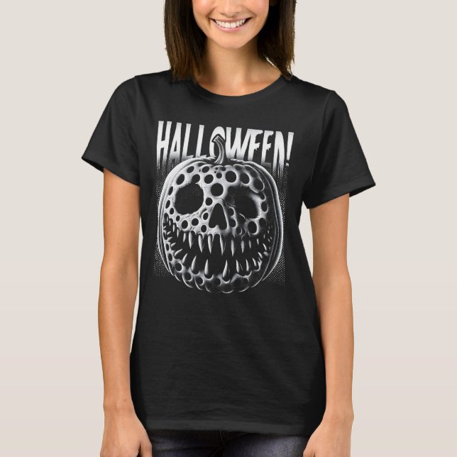 Camiseta Trypophobia Pumpkin Spooky Skull Creepy Halloween (Frente)