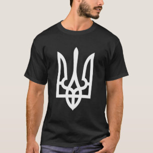Camiseta Tryzub (Branco) - Tridente Ucraniano