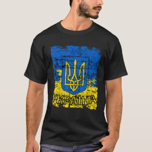 Camiseta Tryzub Flag Ucrânia Casaco de Armas Men