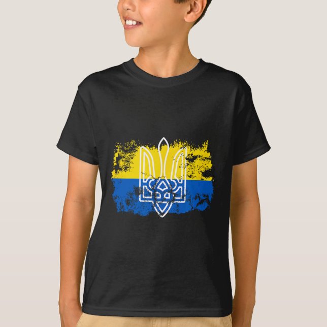 Camiseta Tryzub Stand United Com a Ucrânia Tridente Ucrania (Frente)