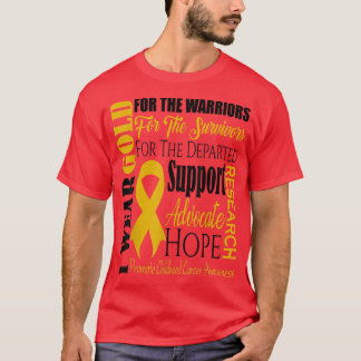 Camiseta TS de consciência infantil de Cancer Dourado para