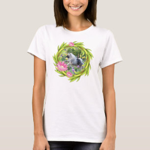 Camiseta Tshirt 2 do Keeshond das tulipas do primavera